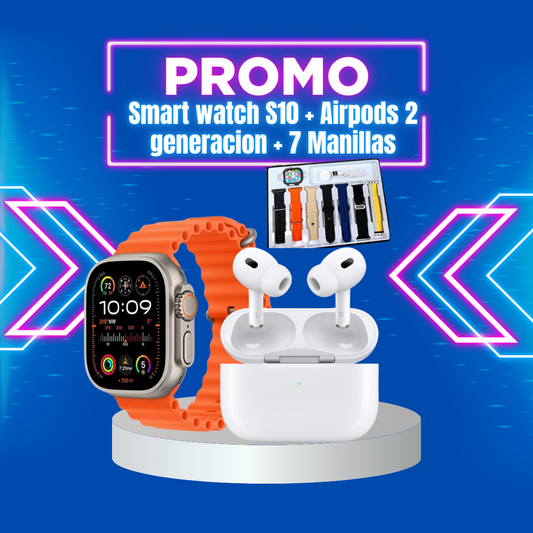 Smartwatch S10 + AirPods Pro 2ª Generación